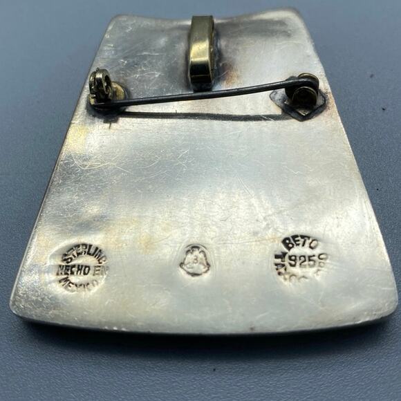 Vintage Sterling Black onyx Modernists
Earrings and‎ pendant Mid Century Beto - Picture 4 of 9